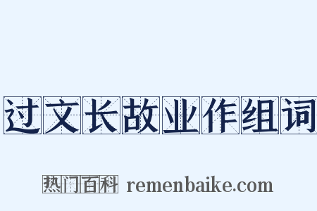 过文长故业作组词是什么意思的图片